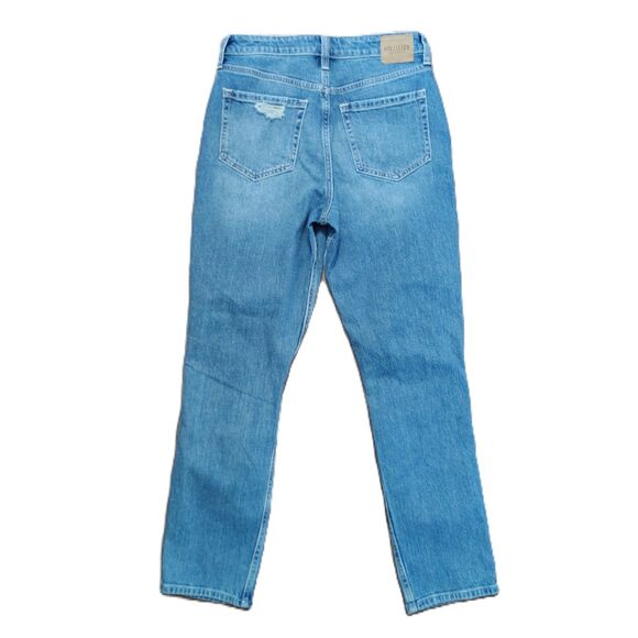 HOLLISTER High Rise Mom Jean Women's 6L 6 Long Tall Distressed Stretch Jeans - Picture 2 of 4